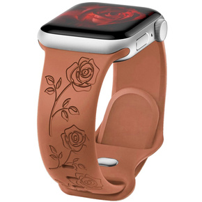 Pasek Silikonowy do Apple Watch 1/2/3/4/5/6/7/8/9/SE 38/40/41/mm, Rose, Brązowy