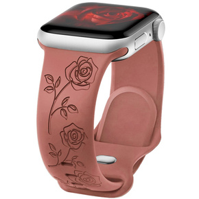 Pasek Silikonowy do Apple Watch 1/2/3/4/5/6/7/8/9/SE 38/40/41/mm, Rose, Czerwony