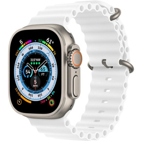 Pasek Silikonowy do Apple Watch 1/2/3/4/5/6/7/8/9/SE/ULTRA ULTRA 2 42/44/45/49mm, Biały