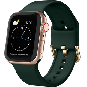 Pasek Silikonowy do Apple Watch 1/2/3/4/5/6/7/8/SE/ULTRA 42/44/45/49mm, Ciemnozielony