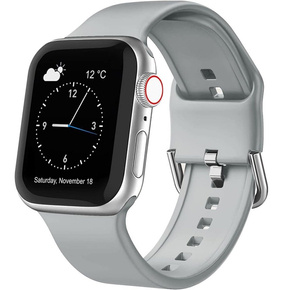 Pasek Silikonowy do Apple Watch 1/2/3/4/5/6/7/8/SE/ULTRA 42/44/45/49mm, Jasnoszary