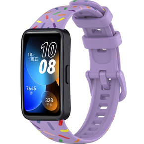 Pasek Silikonowy do Huawei Band 8 / Huawei Band 9, Fioletowy / Wielokolorowy