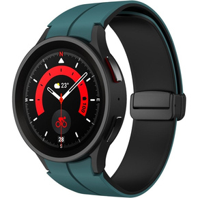 Pasek Silikonowy do Samsung Galaxy Watch 4/5/6 40/42/43/44/45/46/47mm, Zielony / Czarny