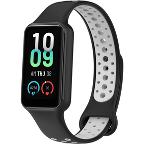 Pasek Silikonowy do Xiaomi Redmi Smart Band 2 / Xiaomi Smart Mi Band 8 Active, Czarny / Szary