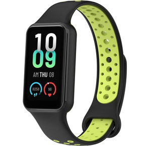 Pasek Silikonowy do Xiaomi Redmi Smart Band 2 / Xiaomi Smart Mi Band 8 Active, Czarny / Zielony