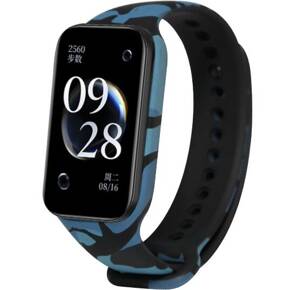 Pasek Silikonowy do Xiaomi Redmi Smart Band 2 / Xiaomi Smart Mi Band 8 Active, Kamuflaż Niebieski