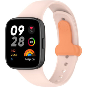 Pasek Silikonowy do Xiaomi Redmi Watch 3, Różowy / Pomarańczowy