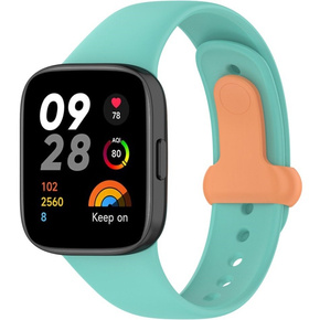 Pasek Silikonowy do Xiaomi Redmi Watch 3, Turkusowy / Pomarańczowy