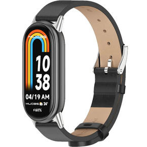 Pasek Skórzany do Xiaomi Smart Mi Band 8 / Xiaomi Smart Mi Band 9, Czarny