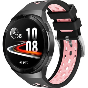 Pasek silikonowy do Huawei Watch GT 2e, Czarny / Różowy