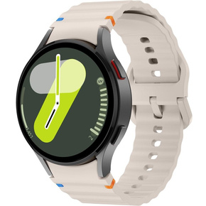 Pasek silikonowy do Samsung Galaxy Watch 4/5/6/7/FE 40/42/43/44/45/46/47mm, Beżowy