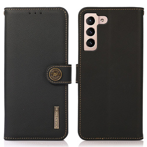 Skórzane Etui KHAZNEH RFID do Samsung Galaxy A35 5G, Litchi Texture, czarne