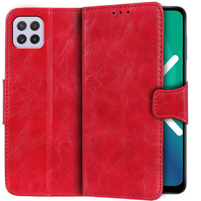 Skórzane Etui Wallet do Samsung Galaxy A22 5G, Red