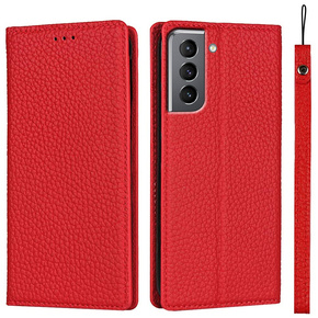 Skórzane etui do Samsung Galaxy S22, ERBORD Grain Leather, czerwone