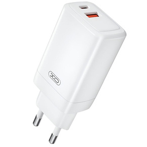 XO CE17 Ładowarka sieciowa, 1x USB-C 1x USB-A, 65W, biała