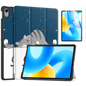 Zestaw Etui + Szkło Hartowane do Huawei MatePad 11.5, Smartcase, Śpiący kot