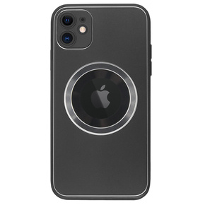 Zestaw Etui do Magsafe do iPhone 11, Hole for Apple Logo, czarne + szkło