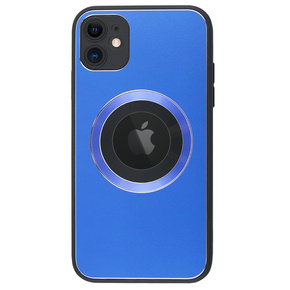 Zestaw Etui do Magsafe do iPhone 11, Hole for Apple Logo, niebieskie + szkło