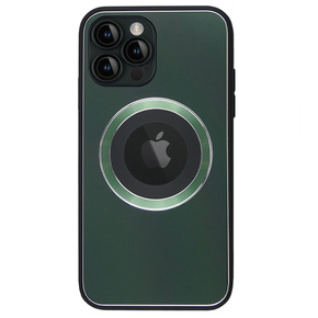 Zestaw Etui do Magsafe do iPhone 13 Pro Max, Hole for Apple Logo, zielone + Szkło
