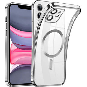 Zestaw Etui do iPhone 11, MagSafe Hybrid, srebrne + Szkło
