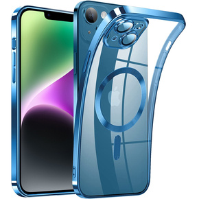 Zestaw Etui do iPhone 14, MagSafe Hybrid, niebieskie + Szkło