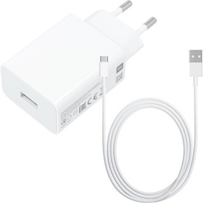 Zestaw Xiaomi Oryginalna Ładowarka Sieciowa MDY-09-EW, 1x USB-A, 2A, White (bulk) + Kabel