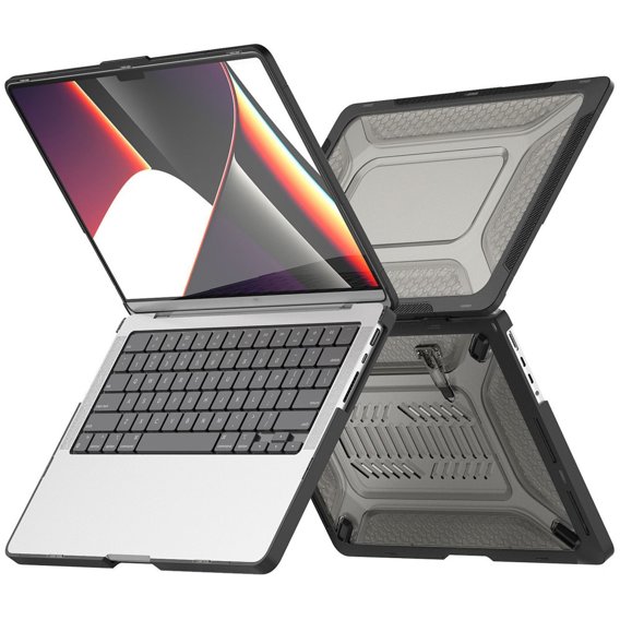  Etui Pancerne Kickstand do Macbook Pro 14 2021 A2442, Czarne