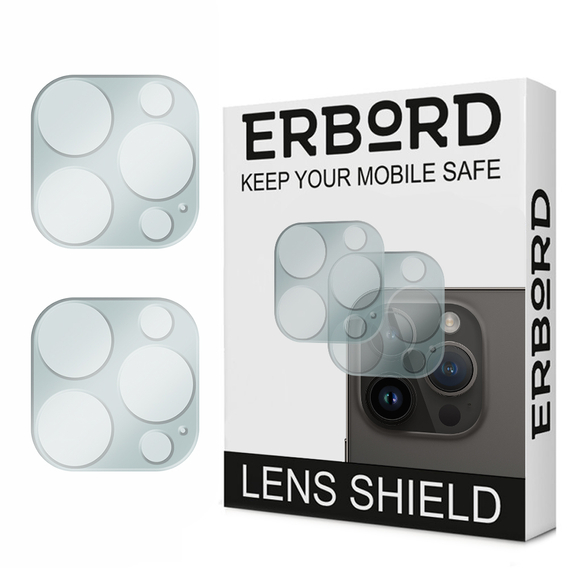 2x Szkło hartowane na aparat ERBORD do iPhone 12 Pro Max, przezroczyste