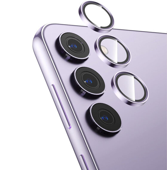 2x Szkło na aparat do Samsung Galaxy S24+ Plus, ERBORD Camera Lens, fioletowe