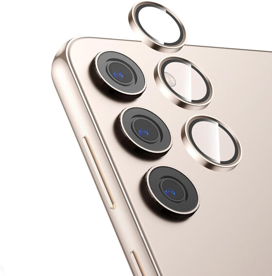 2x Szkło na aparat do Samsung Galaxy S24+ Plus, ERBORD Camera Lens, złote