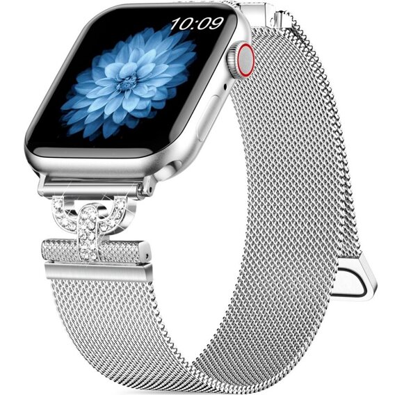 Bransoleta do Apple Watch 1/2/3/4/5/6/7/8/9/SE/Ultra/Ultra 2 42/44/45/49mm, Srebrna