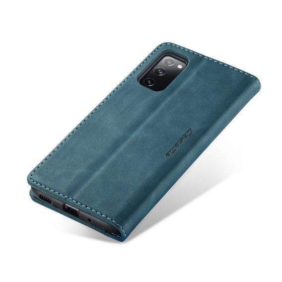 Etui CASEME do Samsung Galaxy S20 FE, Leather Wallet Case, Green
