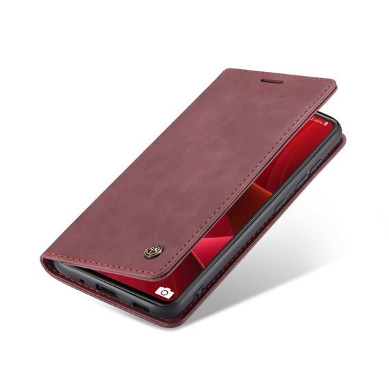 Etui CASEME do Samsung Galaxy S20 FE, Leather Wallet Case, czerwone