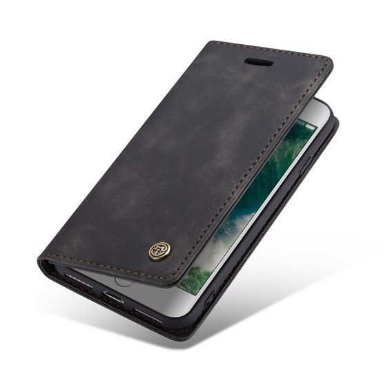 Etui CASEME do iPhone 7/8/SE 2020/SE 2022, Leather Wallet Case, Black