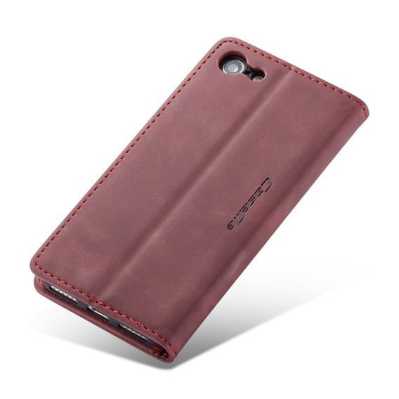 Etui CASEME do iPhone 7/8/SE 2020/SE 2022, Leather Wallet Case, bordowe