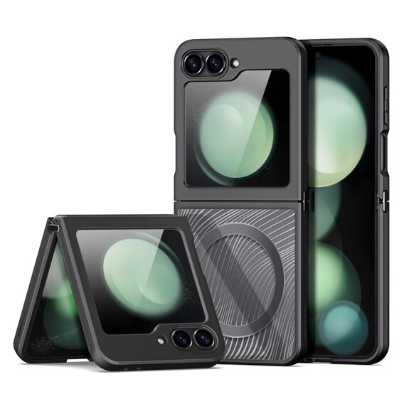 Etui DuxDucis do Samsung Galaxy Z Flip6 5G, Aimo case, do MagSafe, przezroczyste / czarne