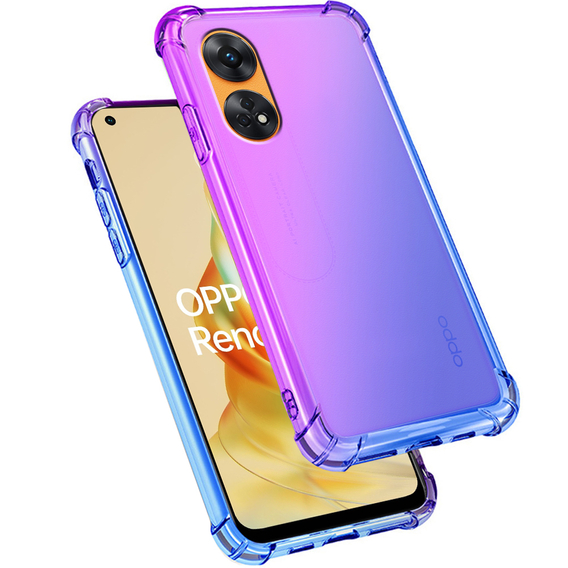 Etui Gradient Dropproof do Oppo Reno8 T, Fioletowe / niebieskie