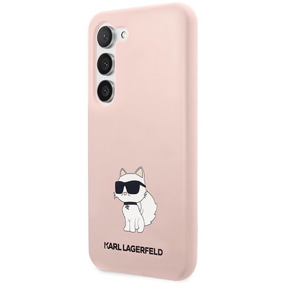 Etui Karl Lagerfeld do Samsung Galaxy S23, Silicone Choupette, różowe