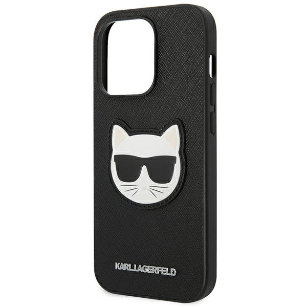 Etui Karl Lagerfeld do iPhone 14 Pro Max, Saffiano Choupette Head Patch, czarne