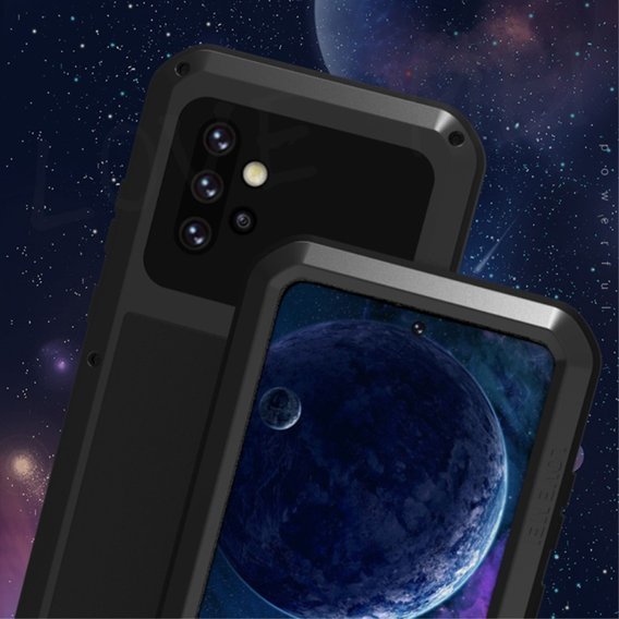 Etui Love Mei do Samsung Galaxy A52 / A52s, pancerne ze szkłem, czarne