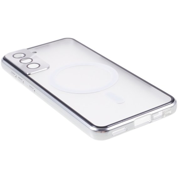 Etui Magnetic Dual Glass MagSafe do Samsung Galaxy S21+ Plus, srebrne