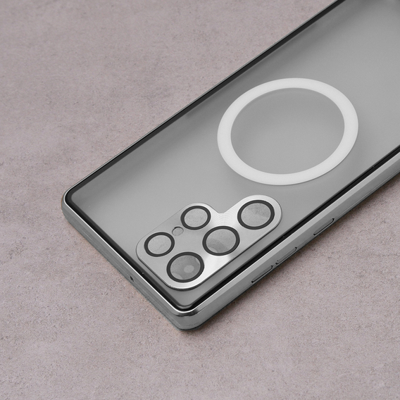 Etui Magnetic Dual Glass MagSafe do Samsung Galaxy S22 Ultra, srebrne