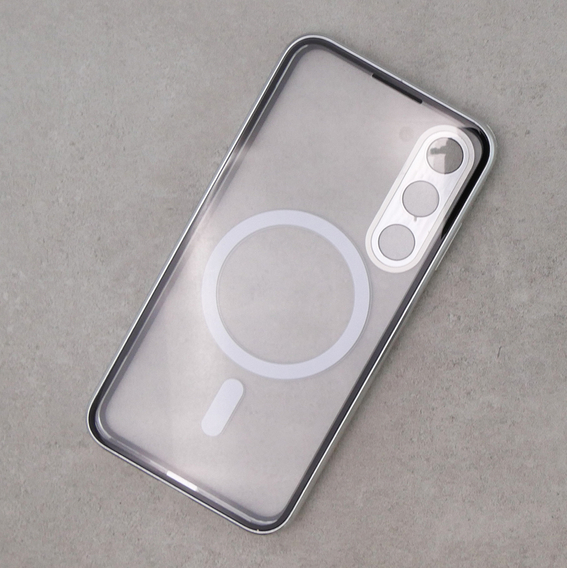 Etui Magnetic Dual Glass MagSafe do Samsung Galaxy S23, srebrne