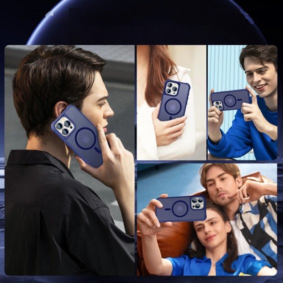 Etui Magnetyczne do Magsafe do iPhone 15 Pro Max, niebieskie