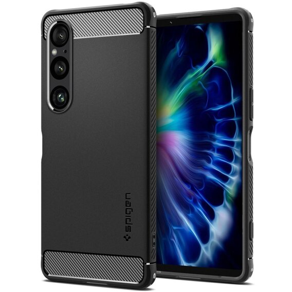 Etui Spigen Case do Sony Xperia 1 VI, Rugged Armor, Matowe, Czarne