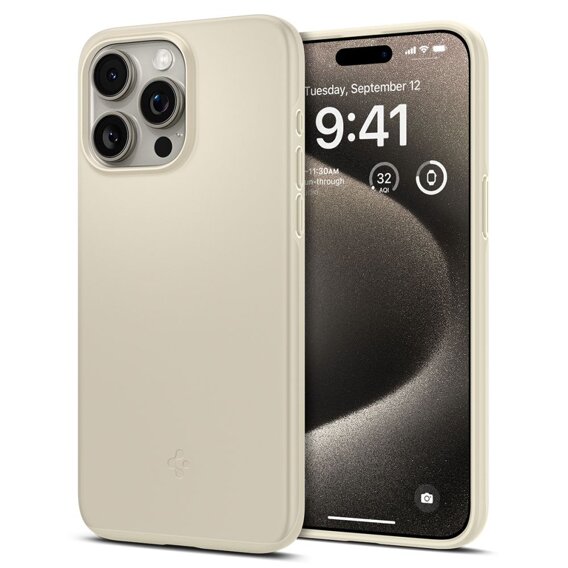 Etui Spigen do Apple iPhone 15 Pro Max, Thin Fit, Beżowe