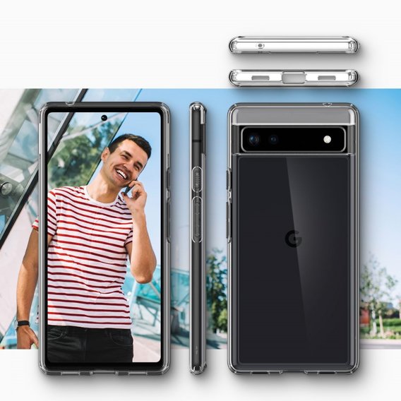 Etui Spigen do Google Pixel 6A, Ultra Hybrid, Crystal Clear, przezroczyste