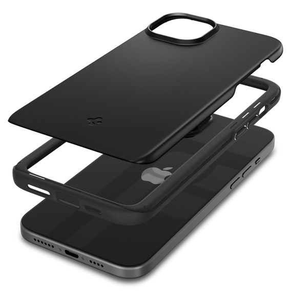 Etui Spigen do iPhone 15 Plus, Thin Fit, Czarne