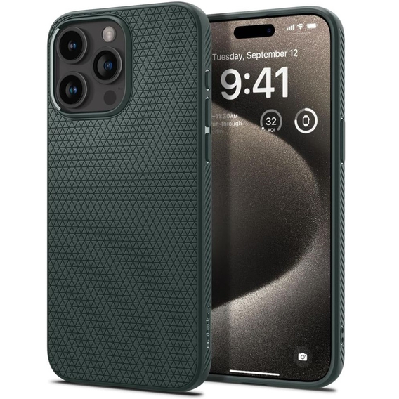 Etui Spigen do iPhone 15 Pro Max, Liquid Air, Zielone