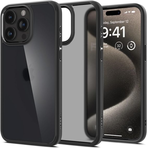 Etui Spigen do iPhone 15 Pro, Ultra Hybrid, Matowe Czarne